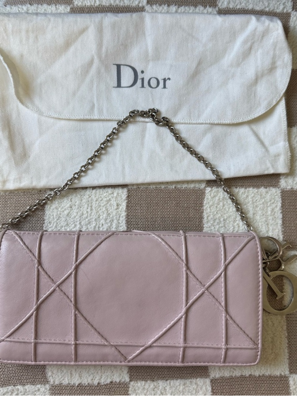 Dior lambskin Leather Chain Wallet - Dior